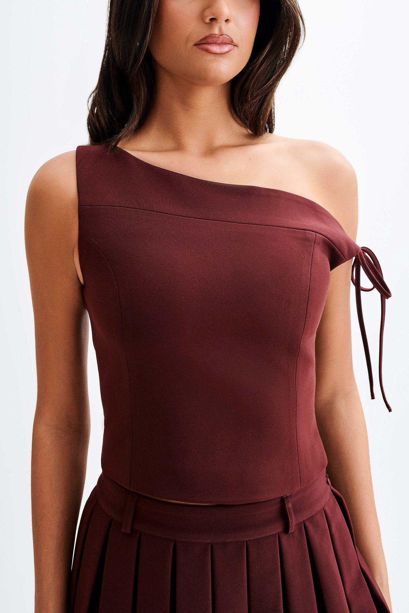 Ramsey Suiting Off Shoulder Top - Plum Product Image