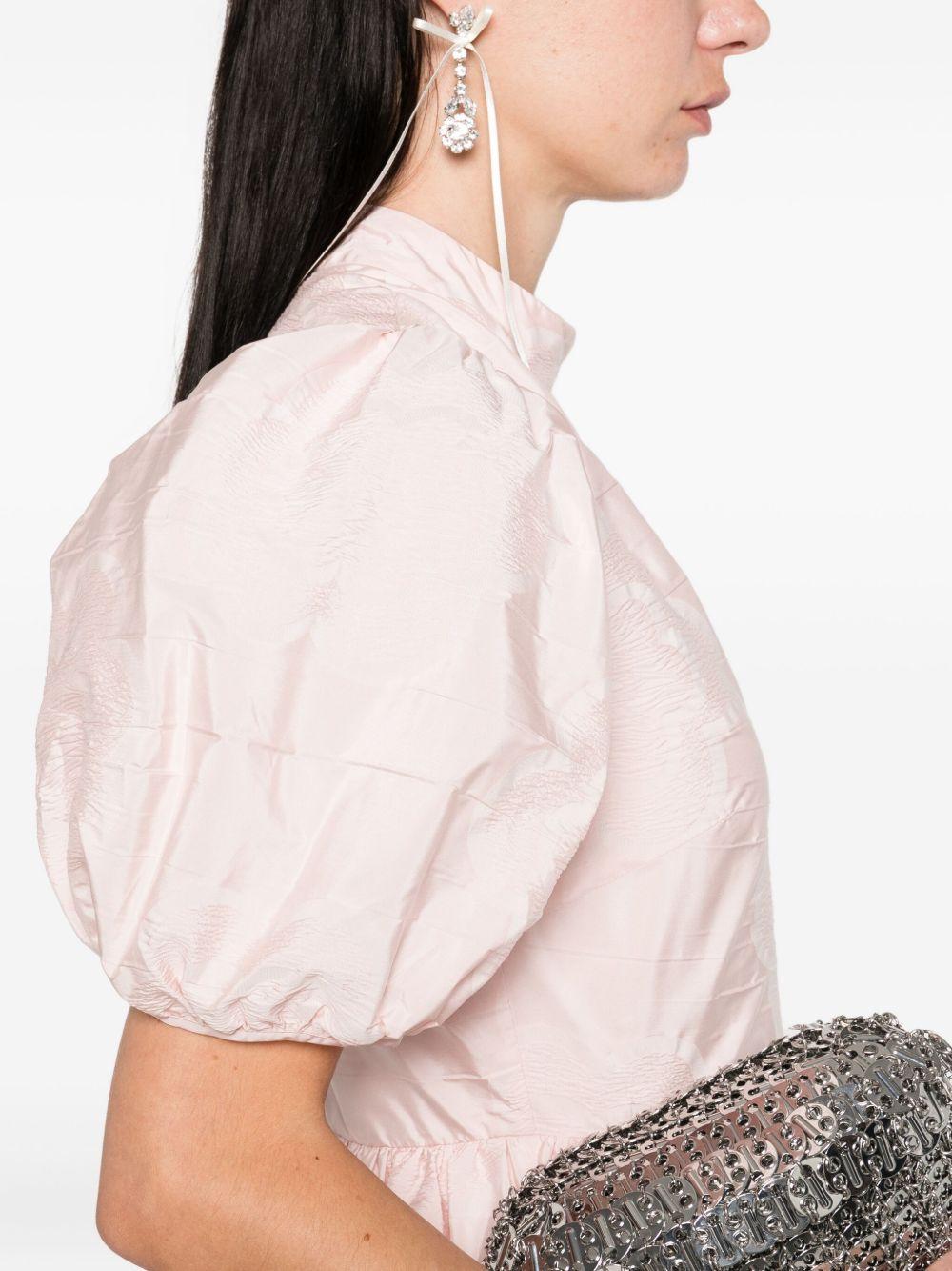 puff-sleeve tiered midi dress Product Image