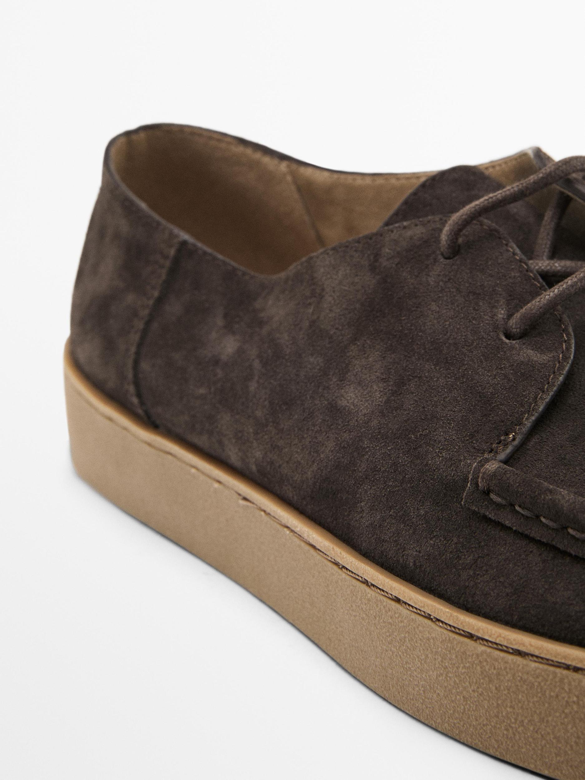 Moc toe split suede shoes Product Image