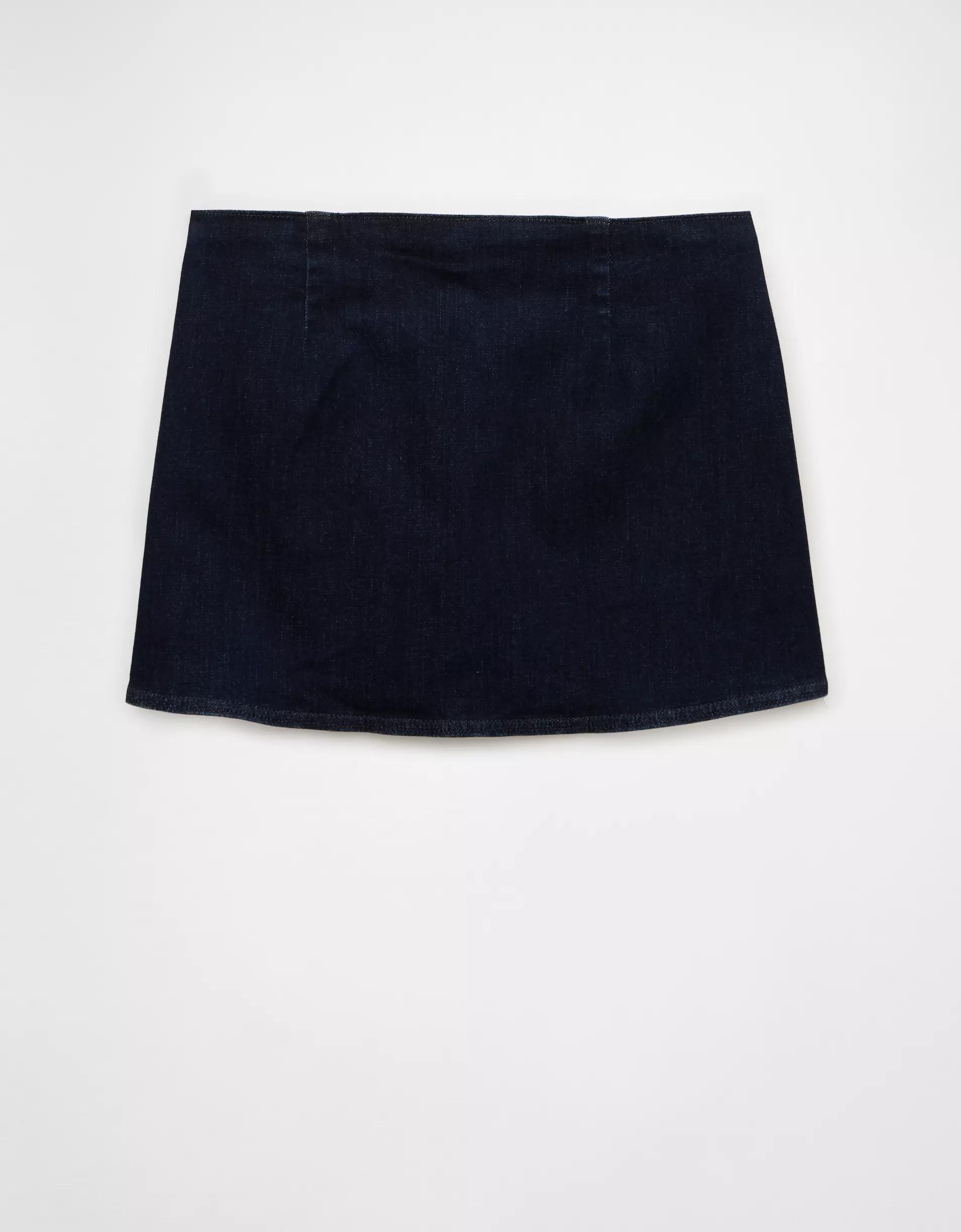 AE Next Level Low-Rise Denim Micro Skort Product Image