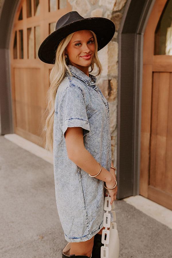 Park Days Ahead Chambray Romper in Light Wash Product Image