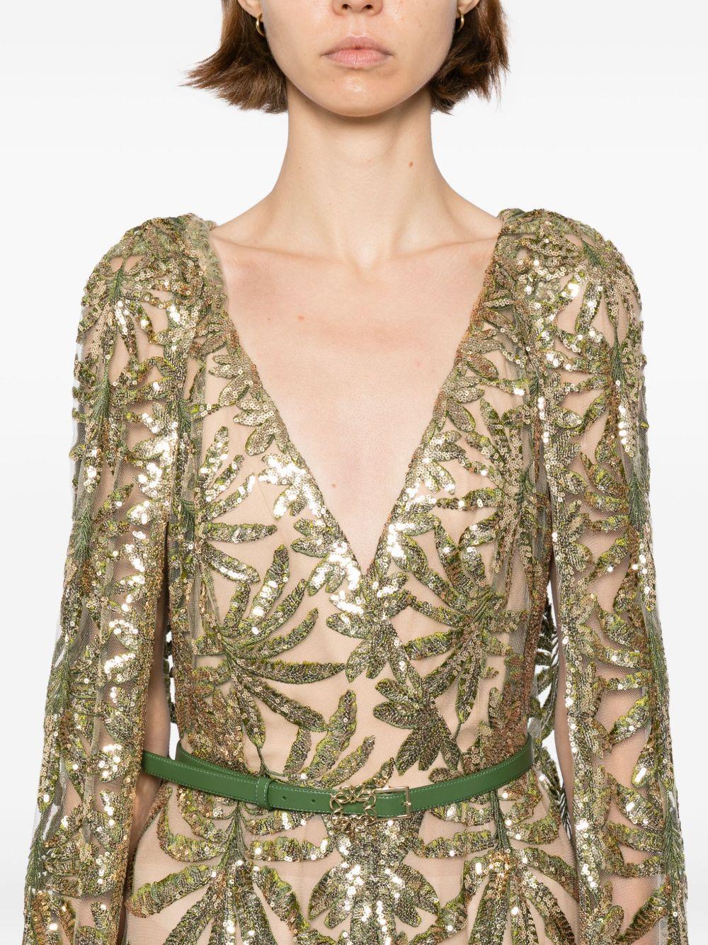 Embroidered Tulle Long Dress Product Image