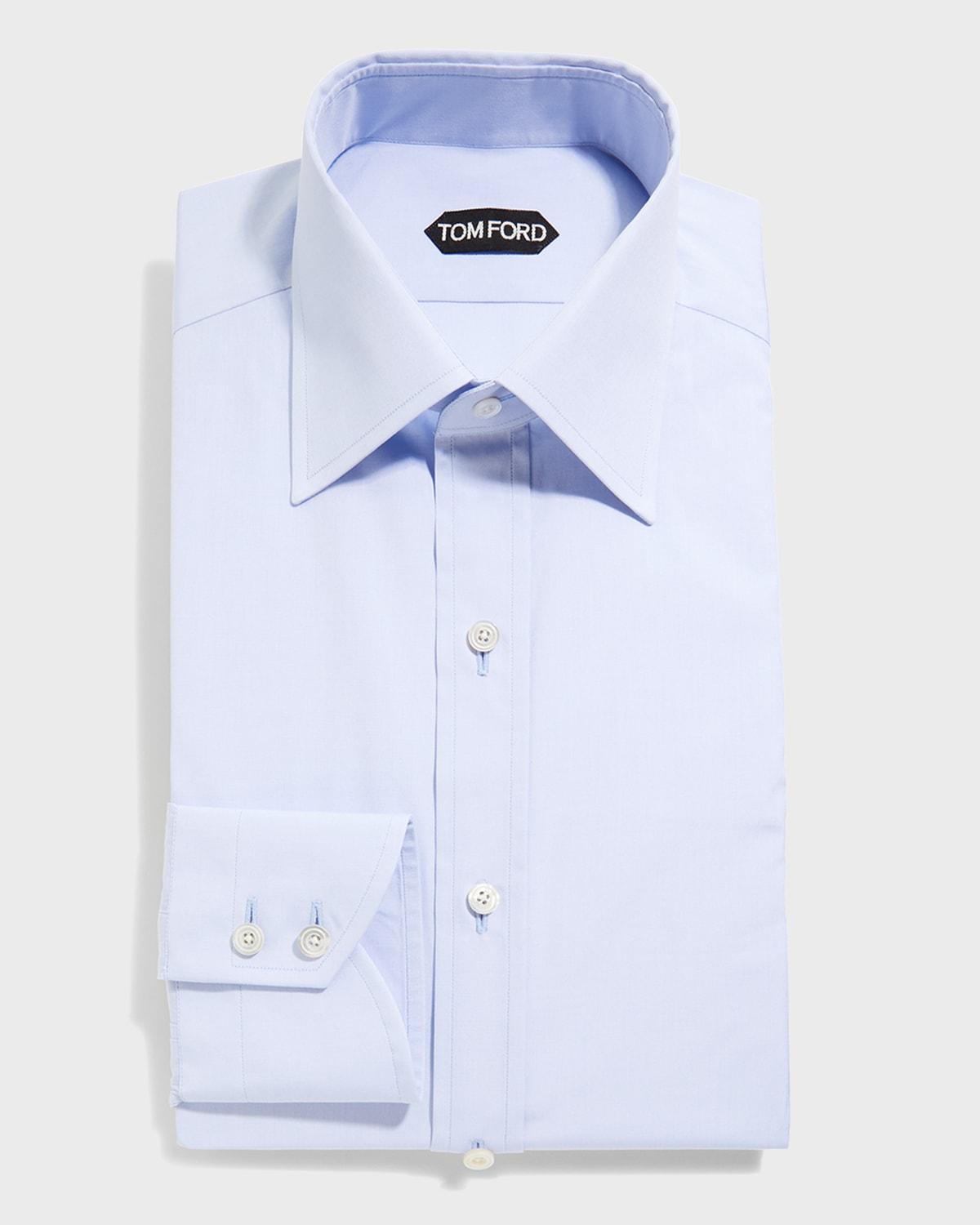 Mens Solid Point Collar Dress Shirt Product Image