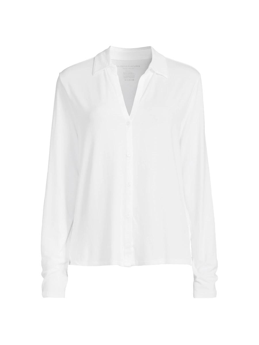 Womens Soft Touch Button-Up Shirt Product Image