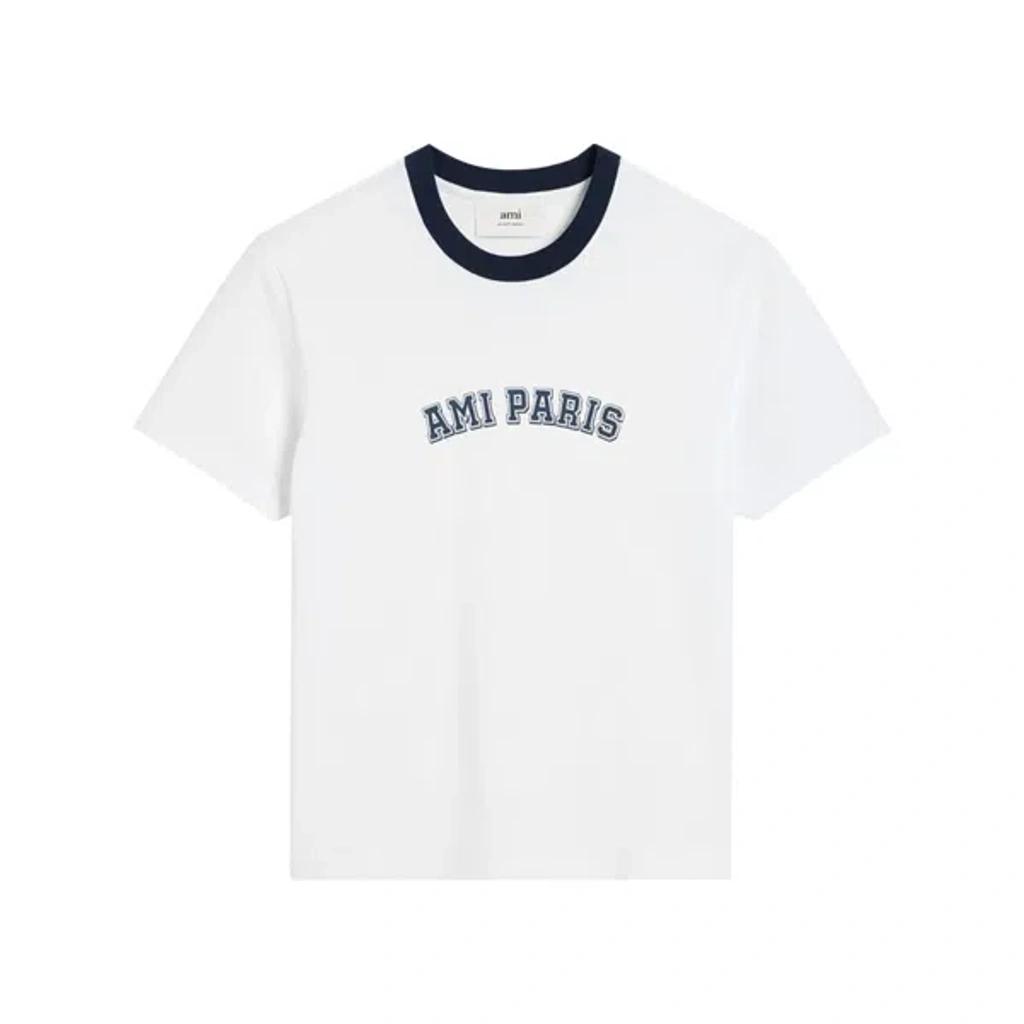 AMI ALEXANDRE MATTIUSSI Ami Paris Organic Cotton Logo Graphic T-shirt In White Product Image