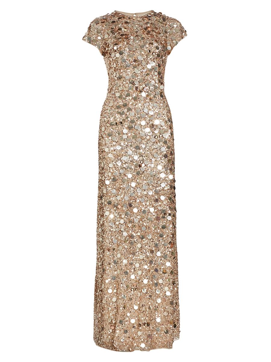 Womens Tippi Short-Sleeve Sequin Gown Product Image