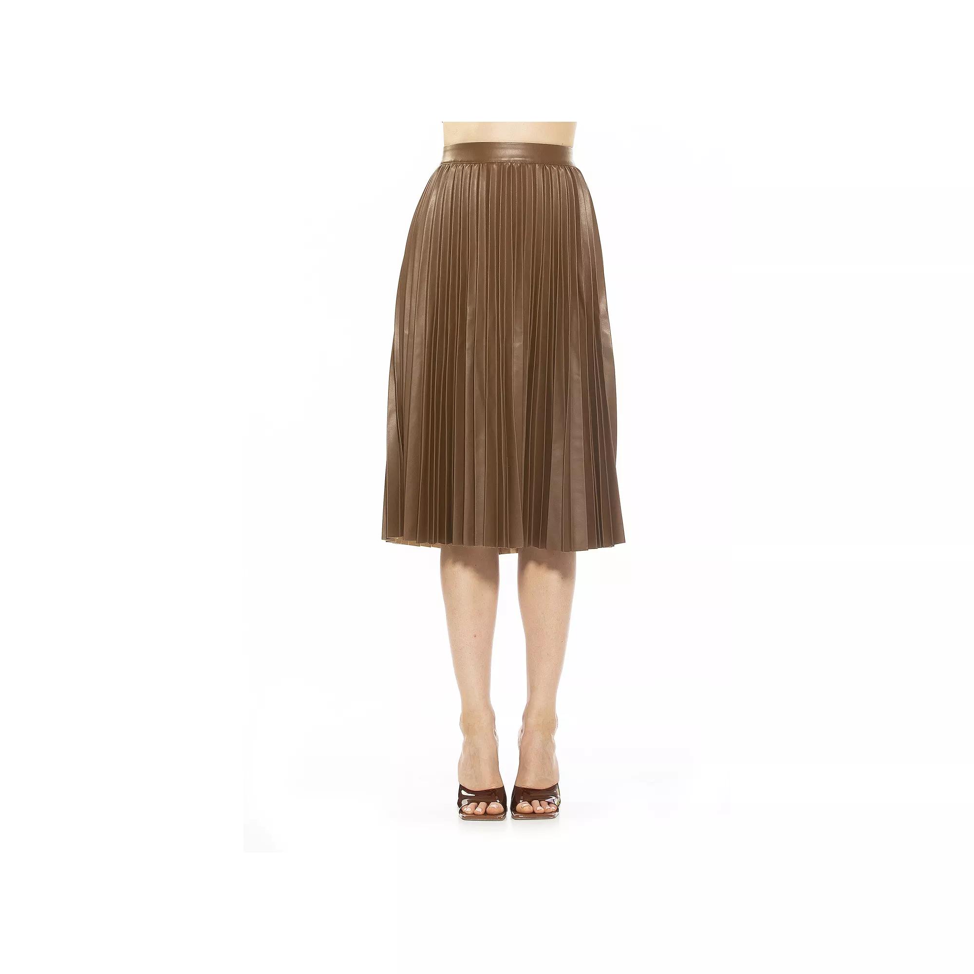 Women's Alexia Admor Luca Leather Midi Skirt,  Product Image