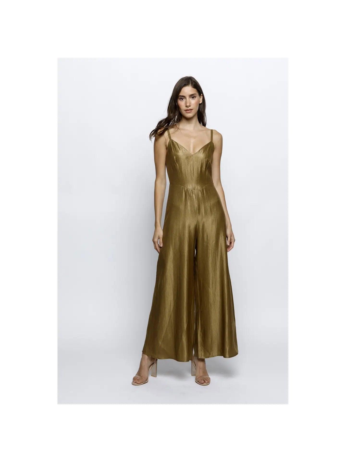 Solid Gold Wide Leg Jumpsuit Product Image