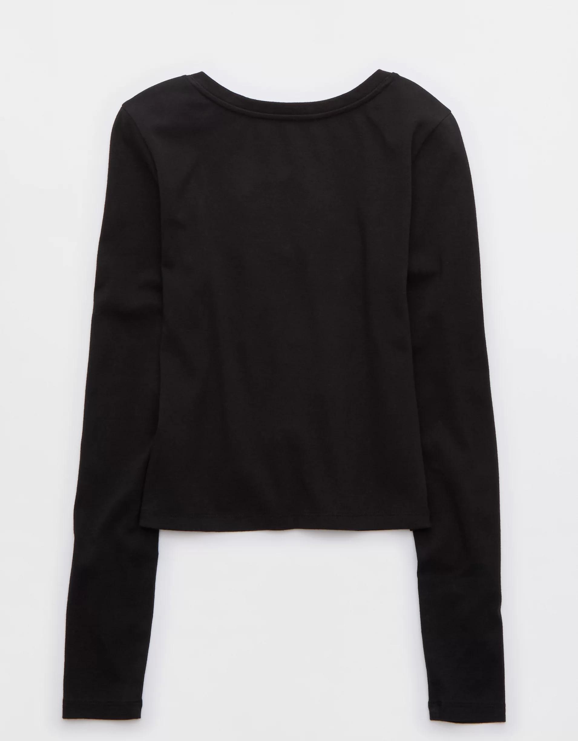 Aerie Long Sleeve Tie Front Cardigan Product Image