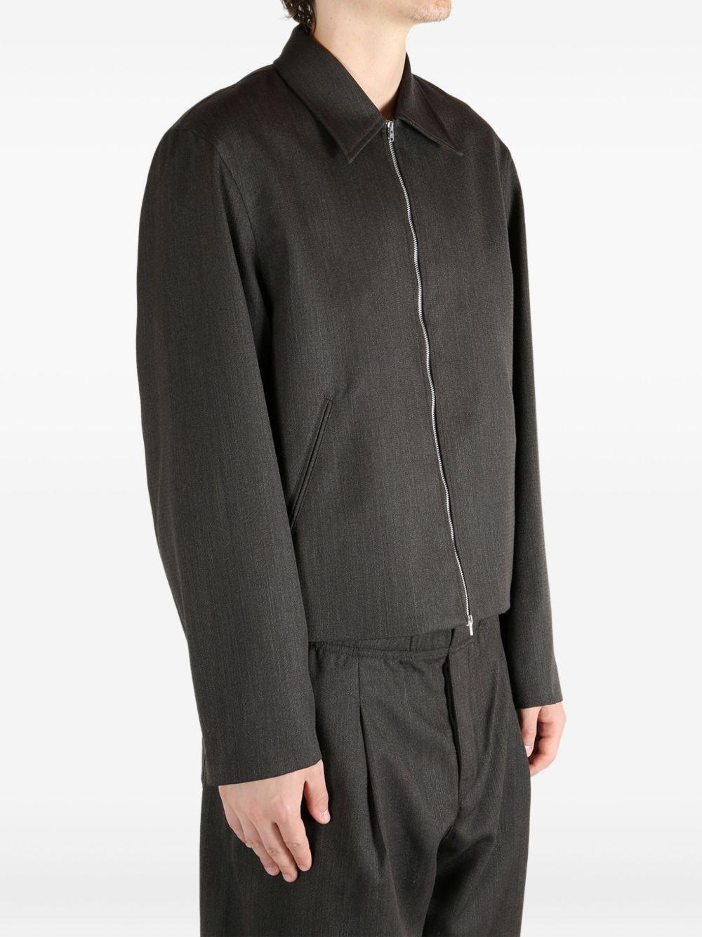 zip-front textured jacket Product Image