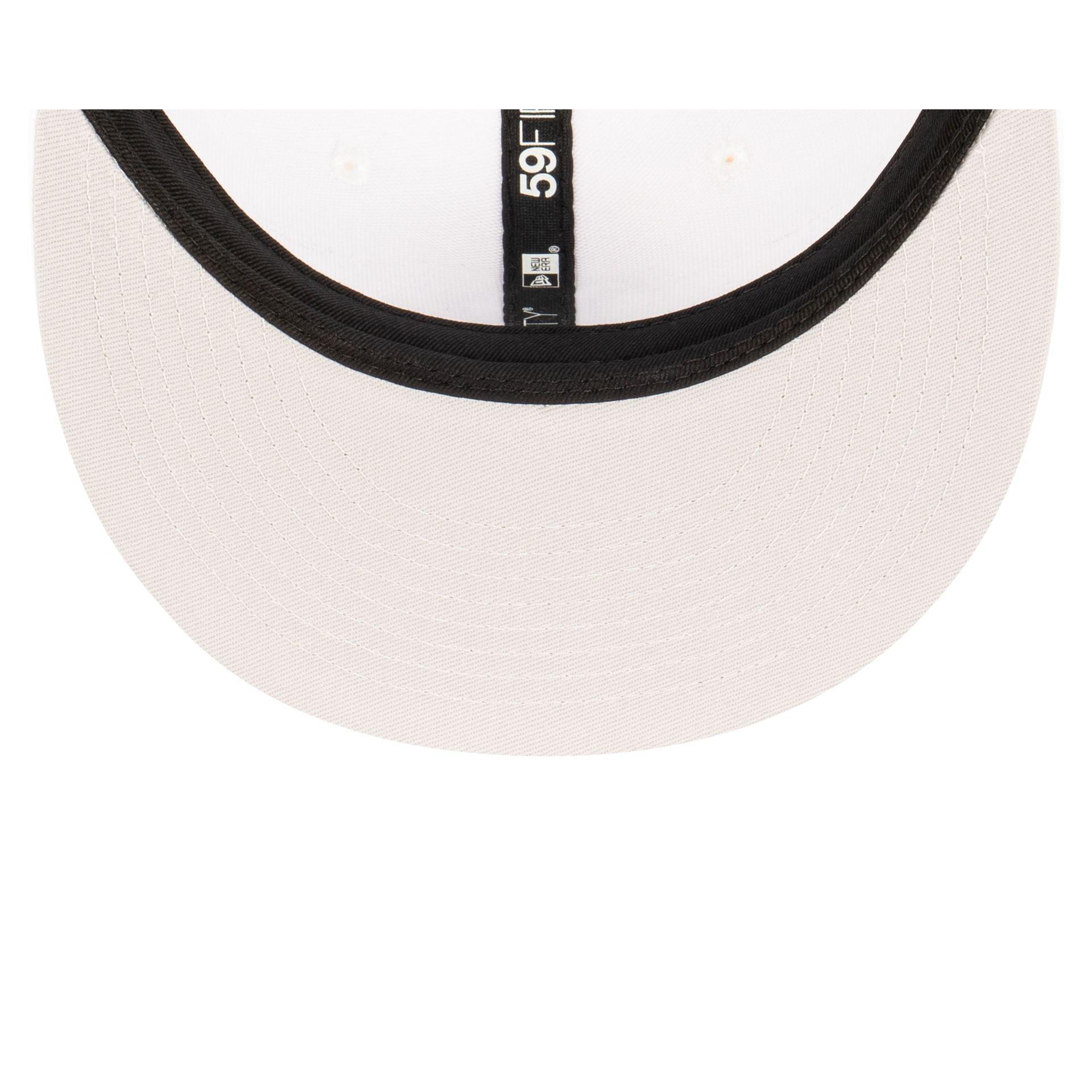 Atlanta Braves Basic White 59FIFTY Fitted Hat Male Product Image