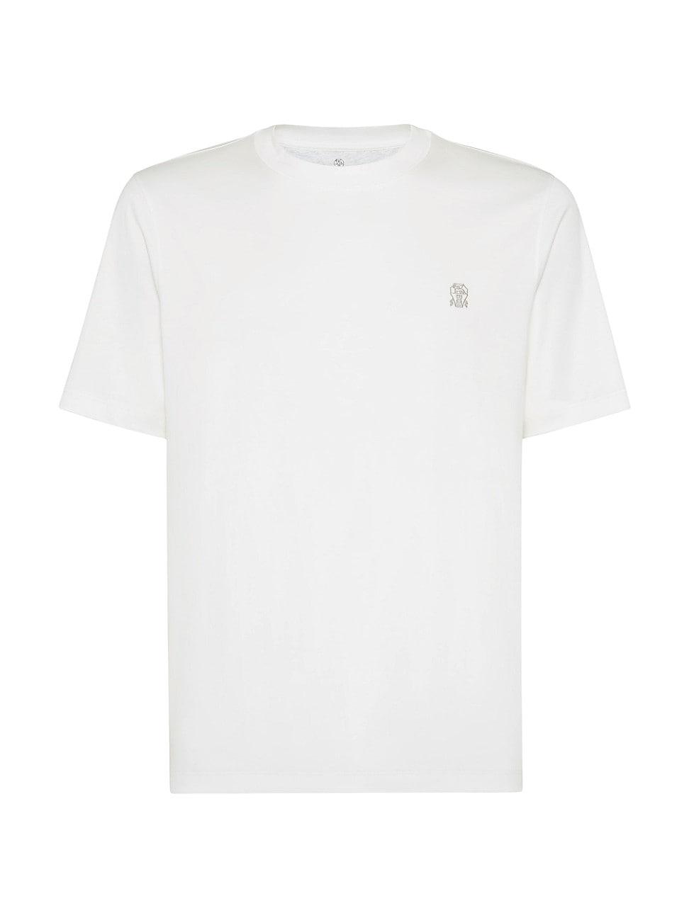 Mens Cotton Jersey Crewneck T-Shirt with Logo Product Image