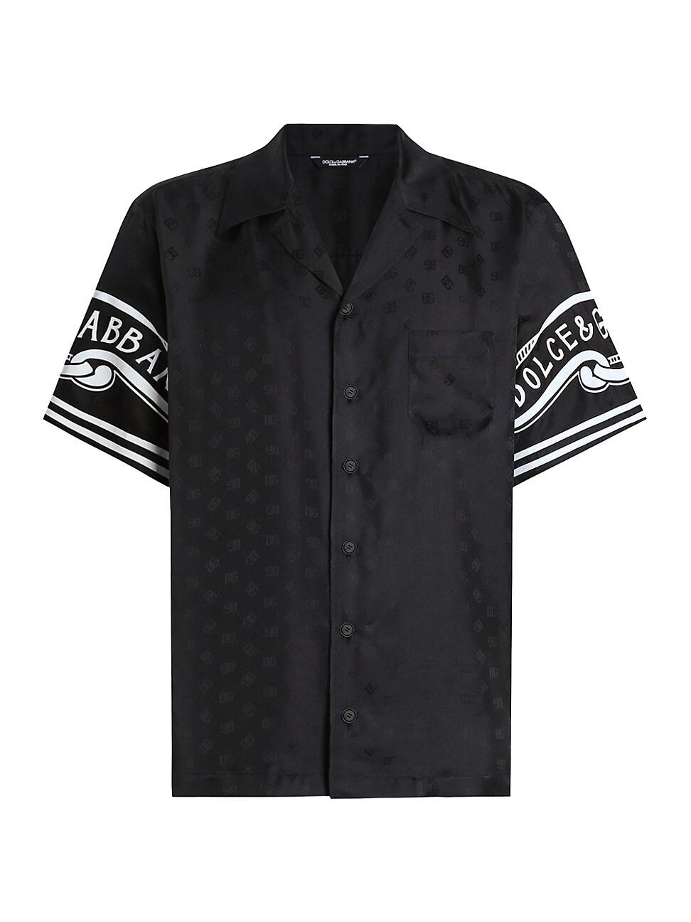 Mens Monogram Logo Silk Shirt Product Image
