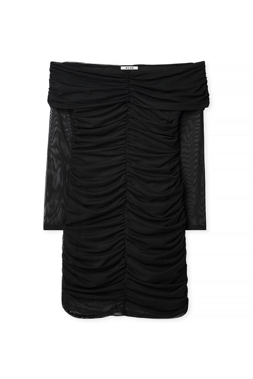 Rouched Long Sleeve Mini Dress Product Image