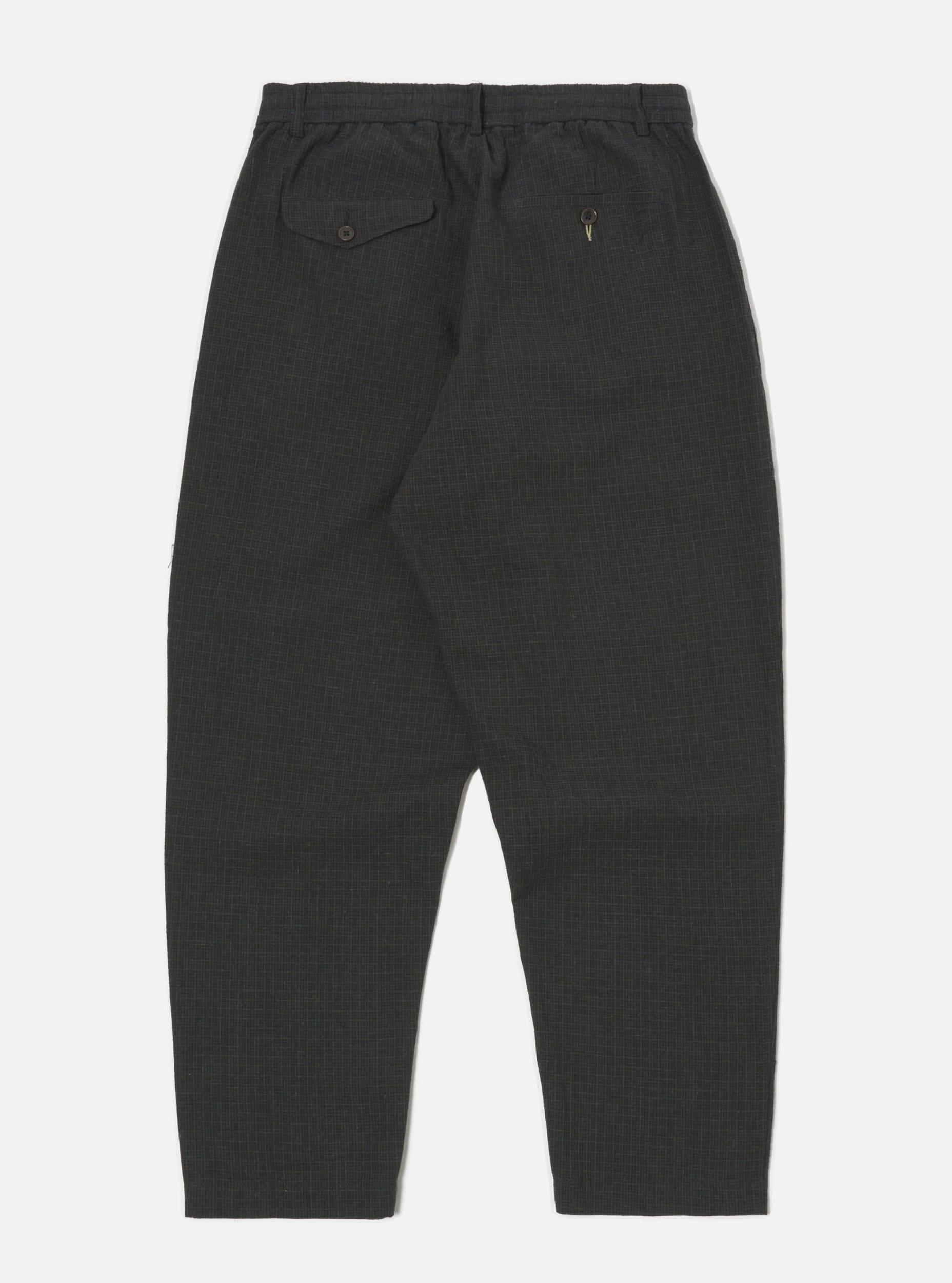 Universal Works Pleated Track Pant in Charcoal Fine Linen Mix Product Image