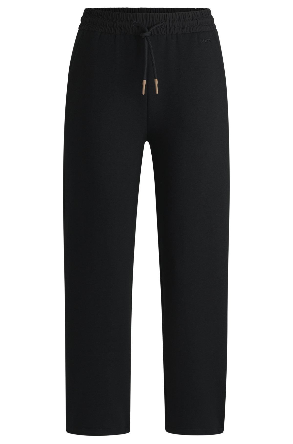 BOSS - Tracksuit bottoms with adjustable hems - Black Product Image