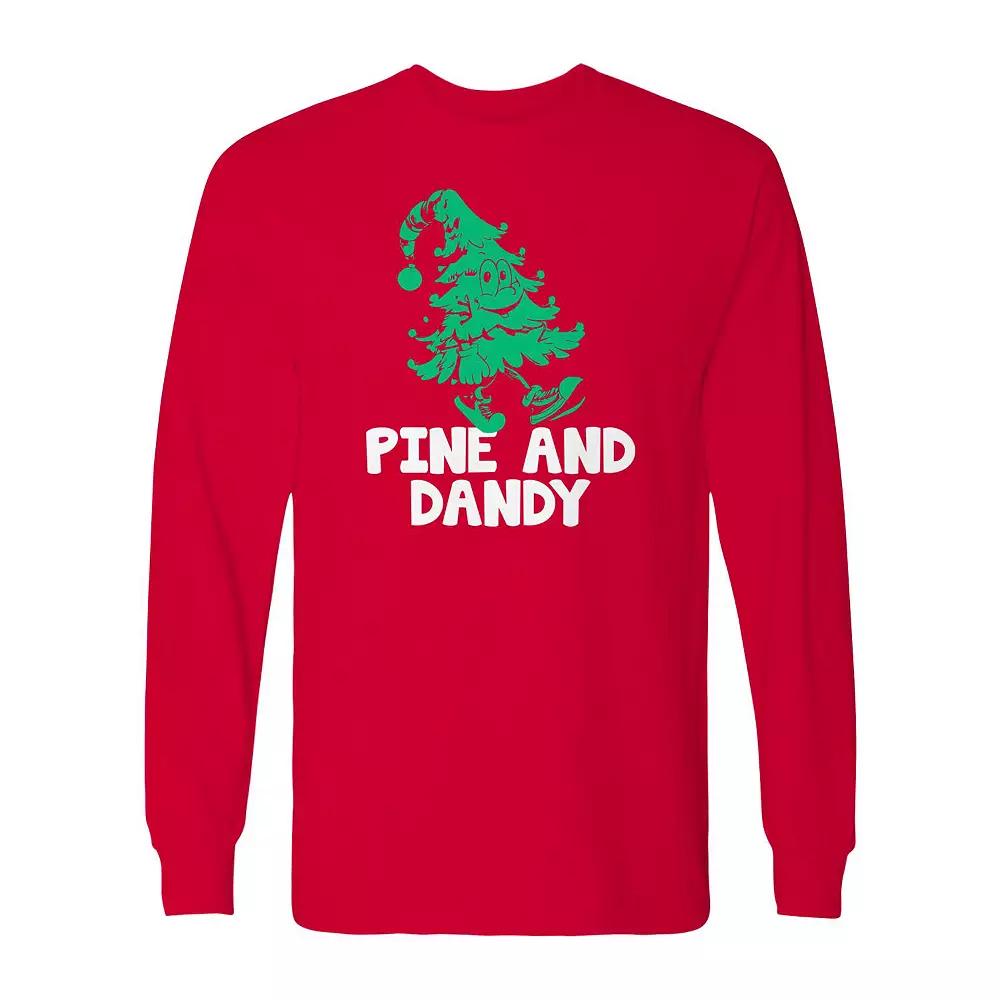 Men's Pine Christmas Dandy Long Sleeve Graphic Tee, Adult Unisex,  Product Image
