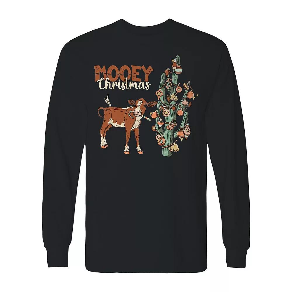 Men's Mooey Cow Christmas Long Sleeve Graphic Tee, Adult Unisex,  Product Image