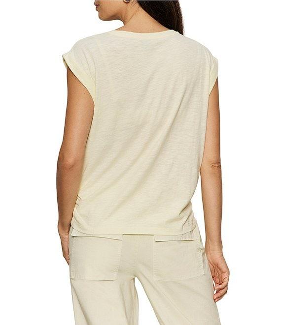 Sanctuary Knotted Crew Neck Muscle Sleeve Slub Jersey Tee Product Image