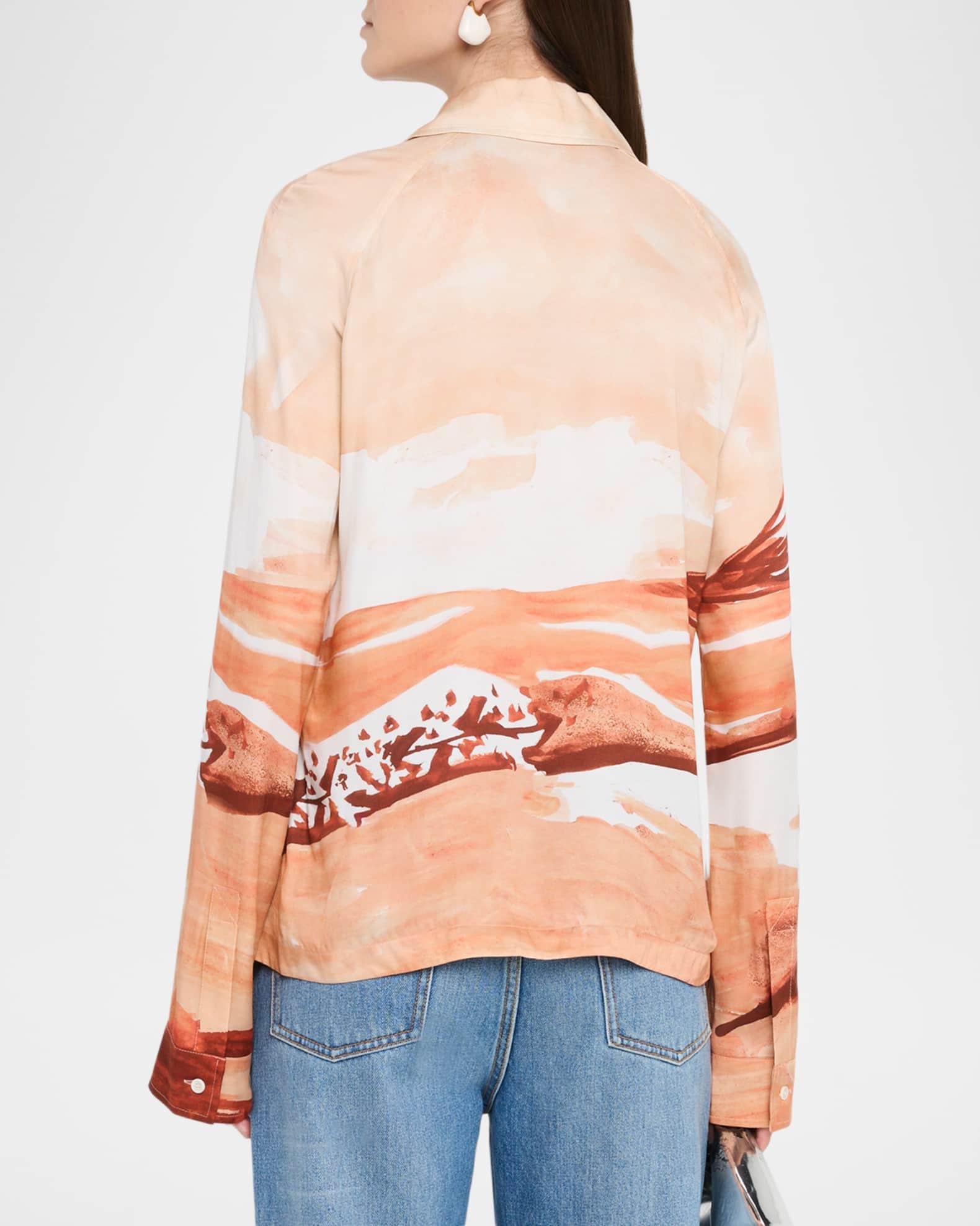 Printed Long-Sleeve Polo Product Image