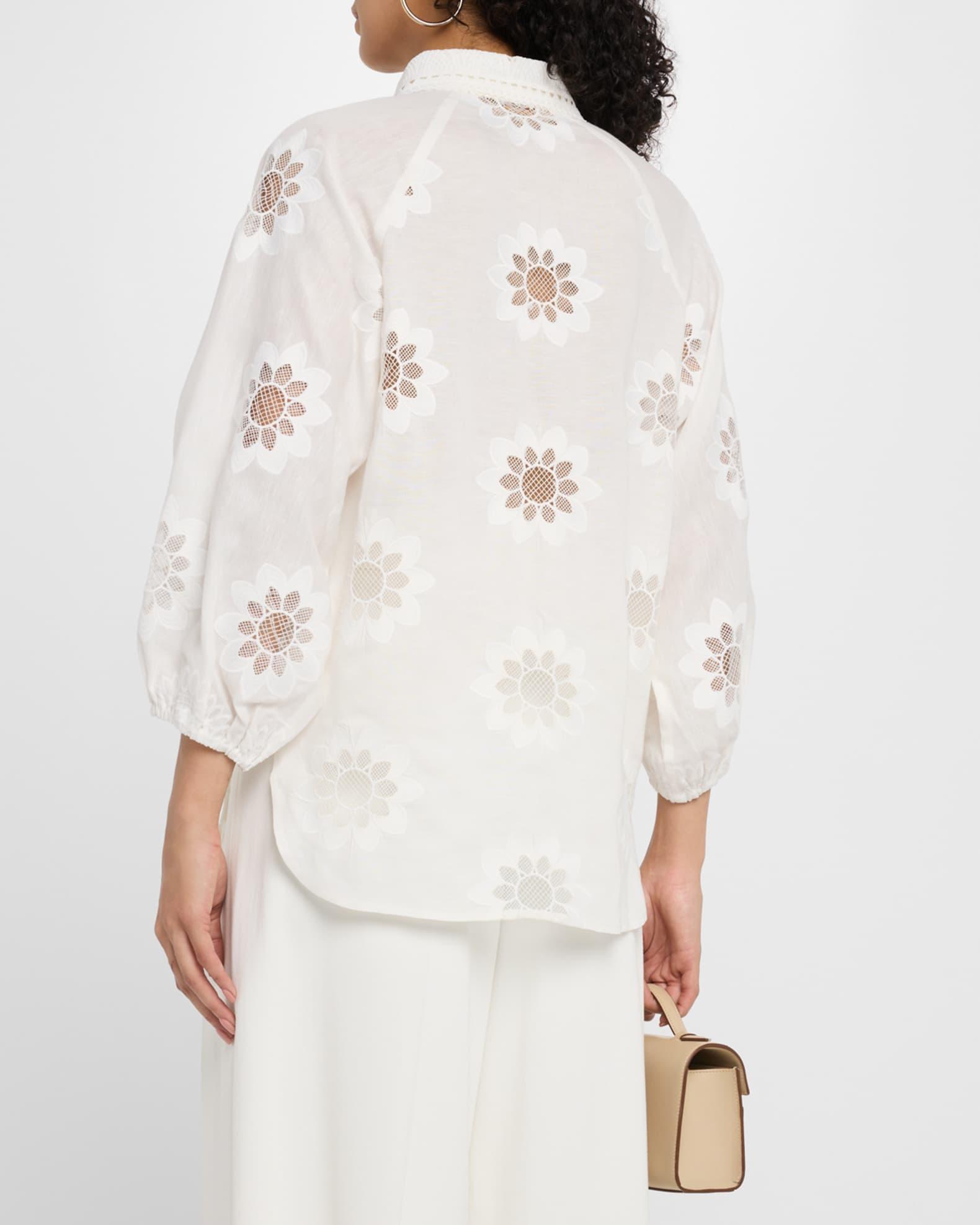 The Romy Embroidered Button-Down Blouse Product Image