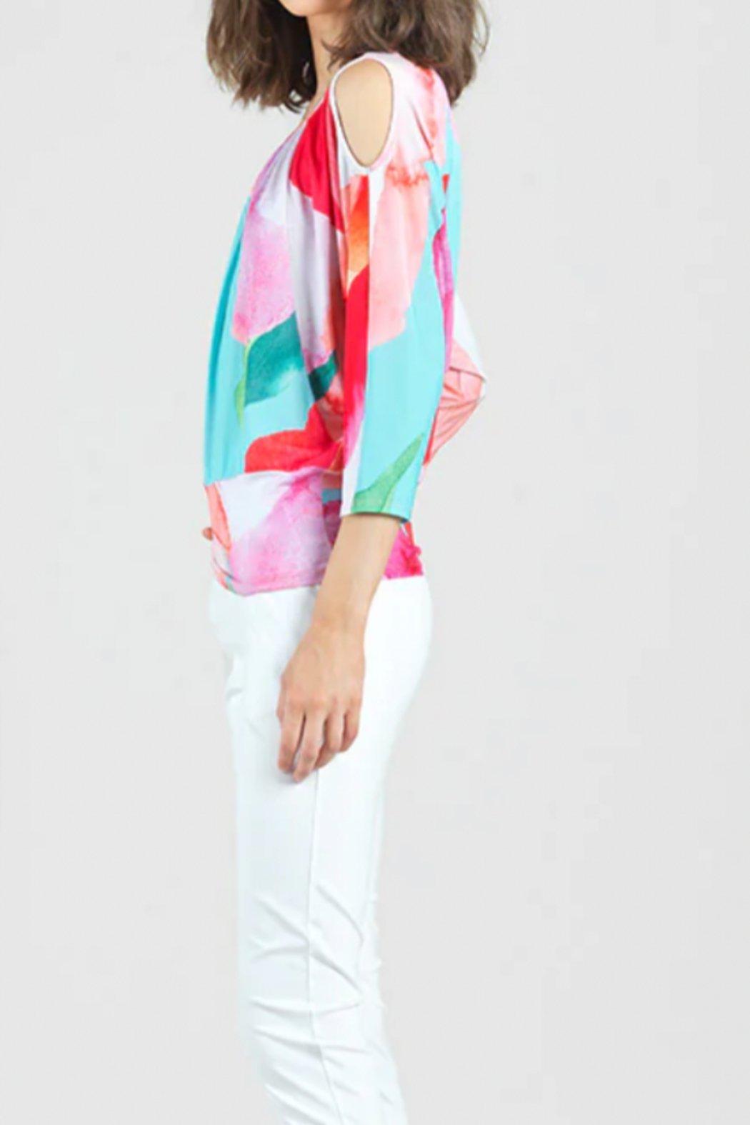 Open Shoulder Blouson Waist Top Product Image