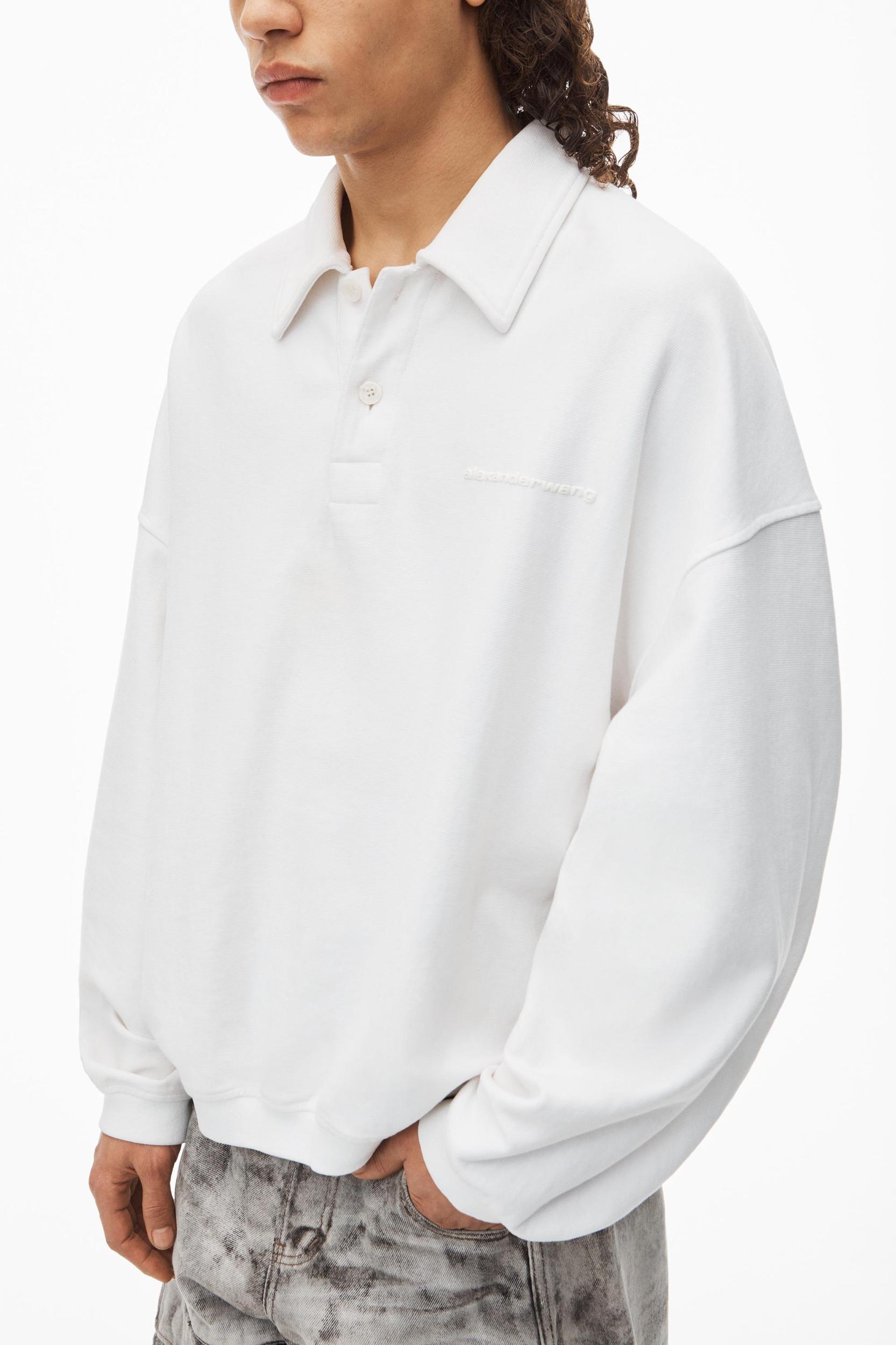 Puffed Logo Oversized Polo Top In Cotton Product Image