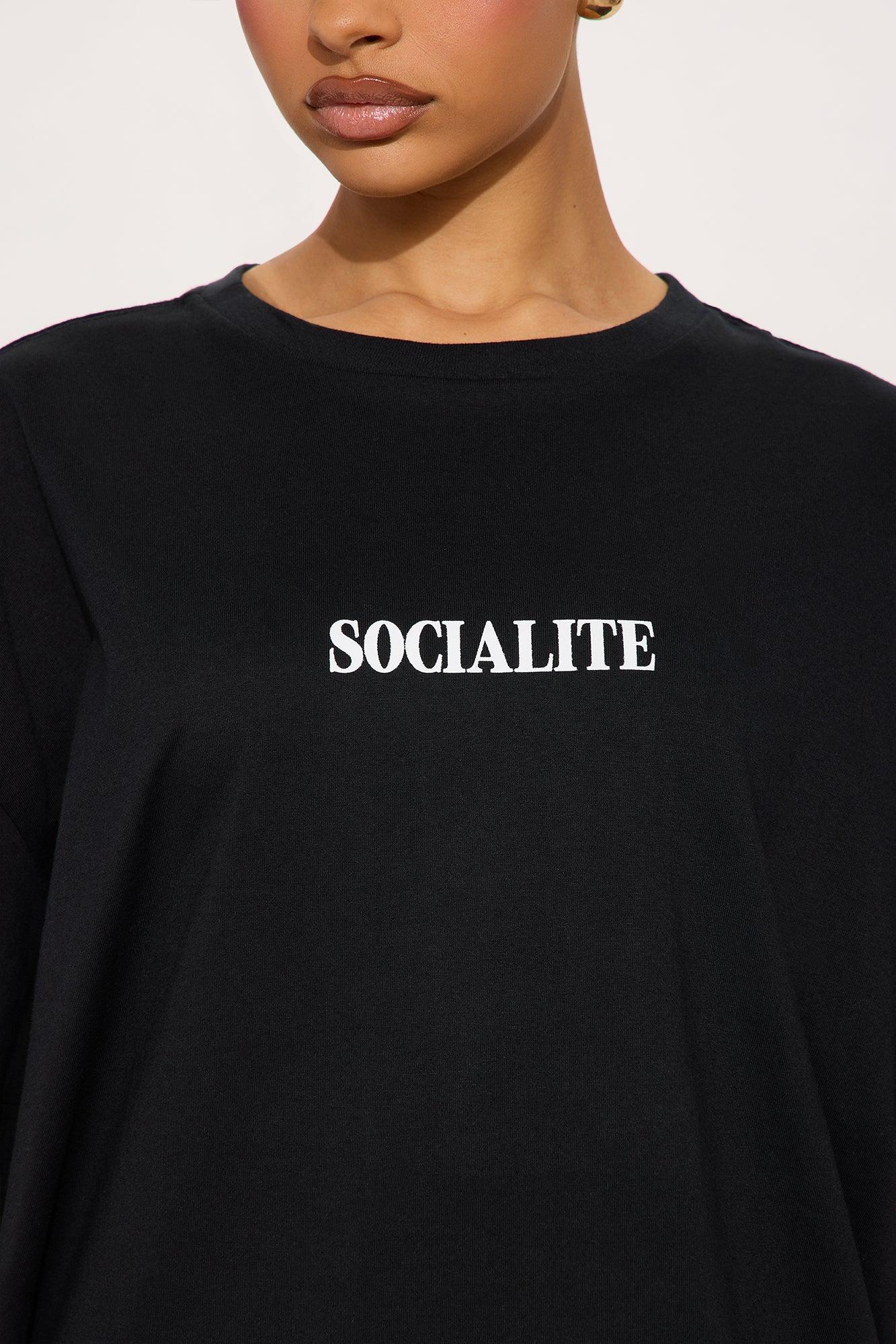 Socialite Oversized Tee - Black Product Image