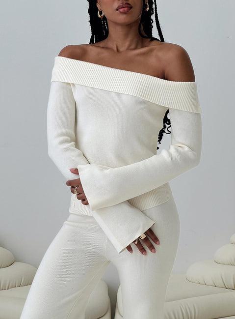 Sina Off The Shoulder Top Cream Product Image