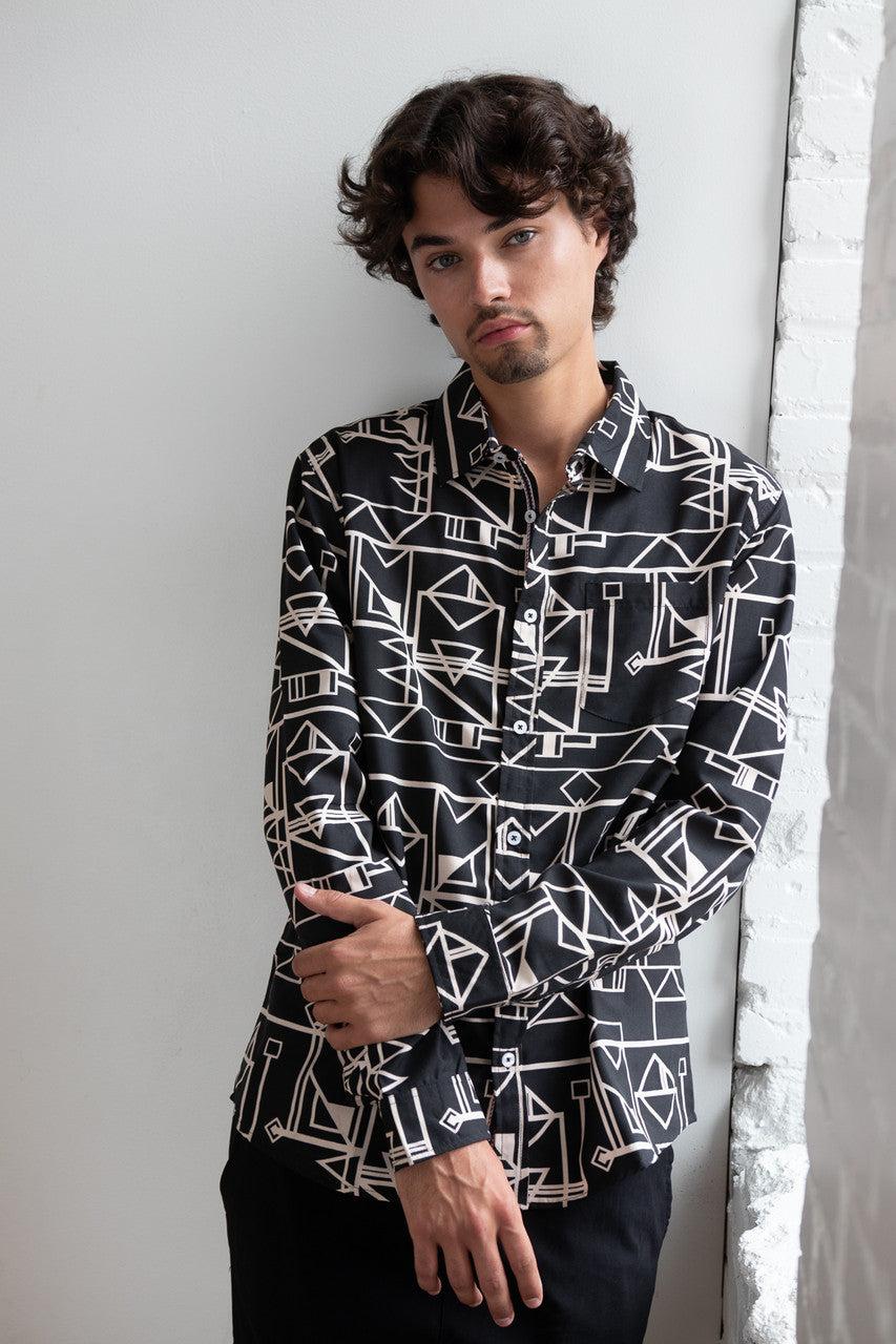 70's Geometric Button Up Shirt Product Image