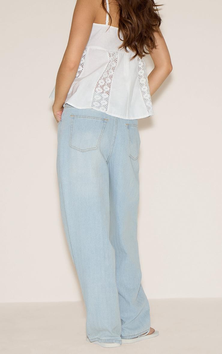  Light Blue Lightweight Slouchy Wide Leg Jean Product Image