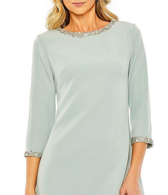 Mac Duggal A-line Embellished 3/4 Sleeve Cocktail Dress Product Image