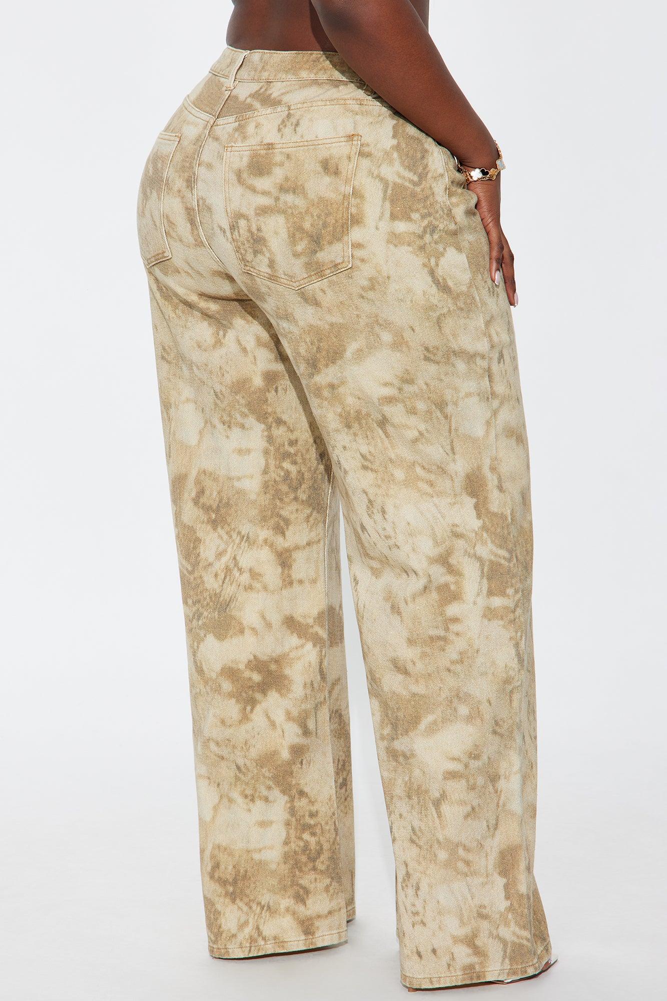 Kaline Wide Leg Washed Pant - Khaki/combo Female Product Image