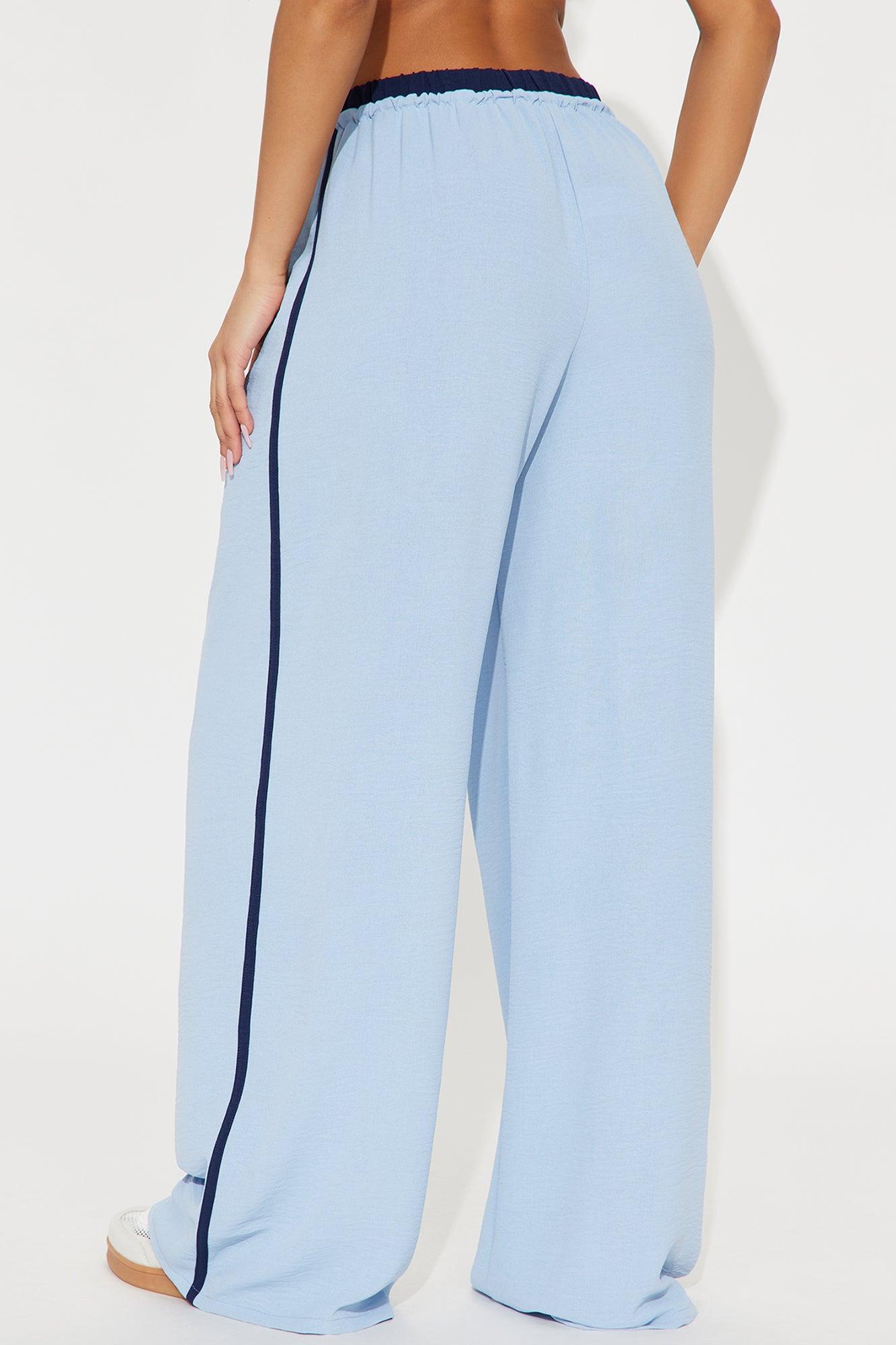 Dana Double Waistband Track Pant - Light Blue Product Image