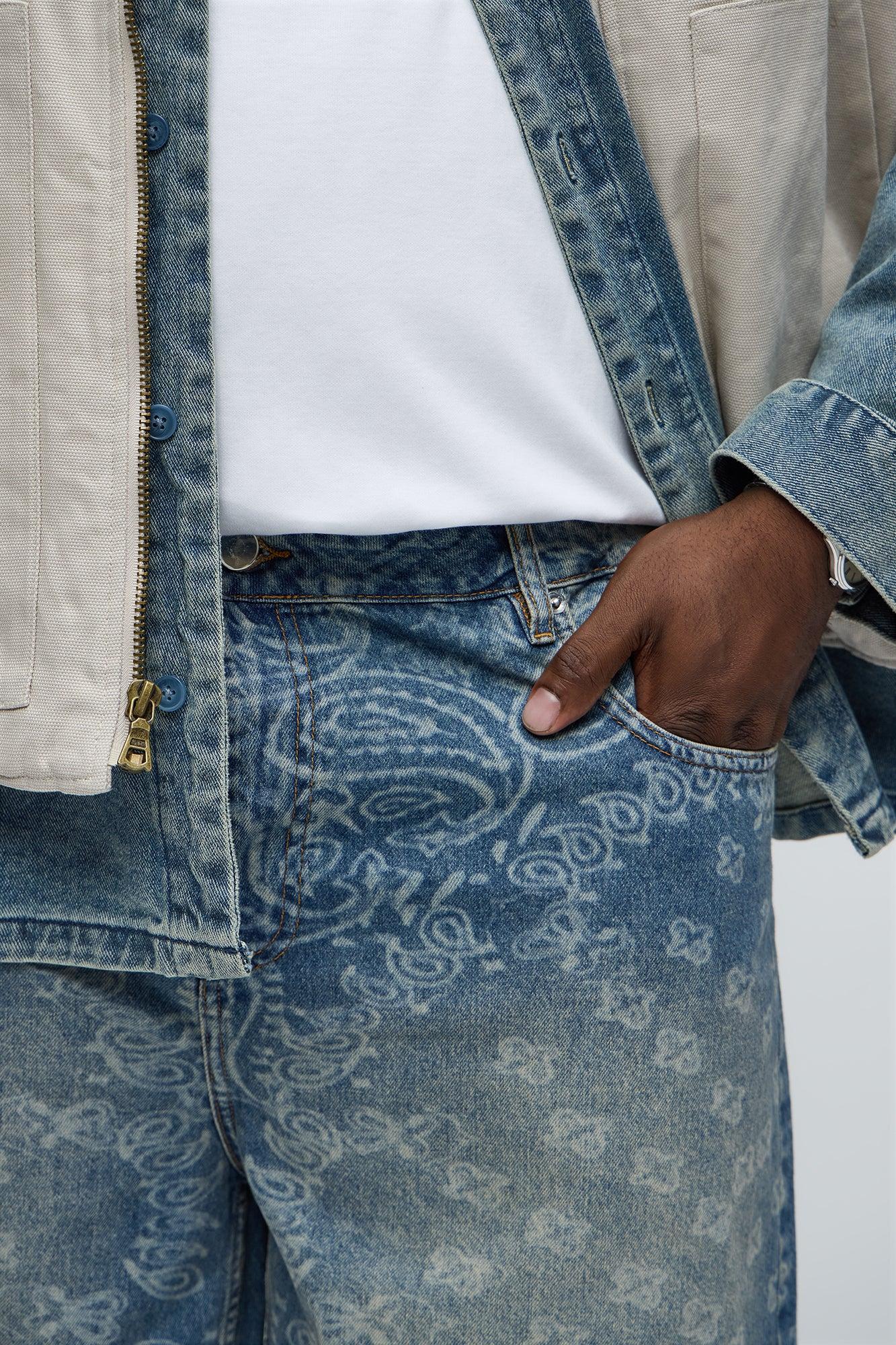 Paisley Last Relaxed Denim Shorts - Medium Blue Wash Product Image