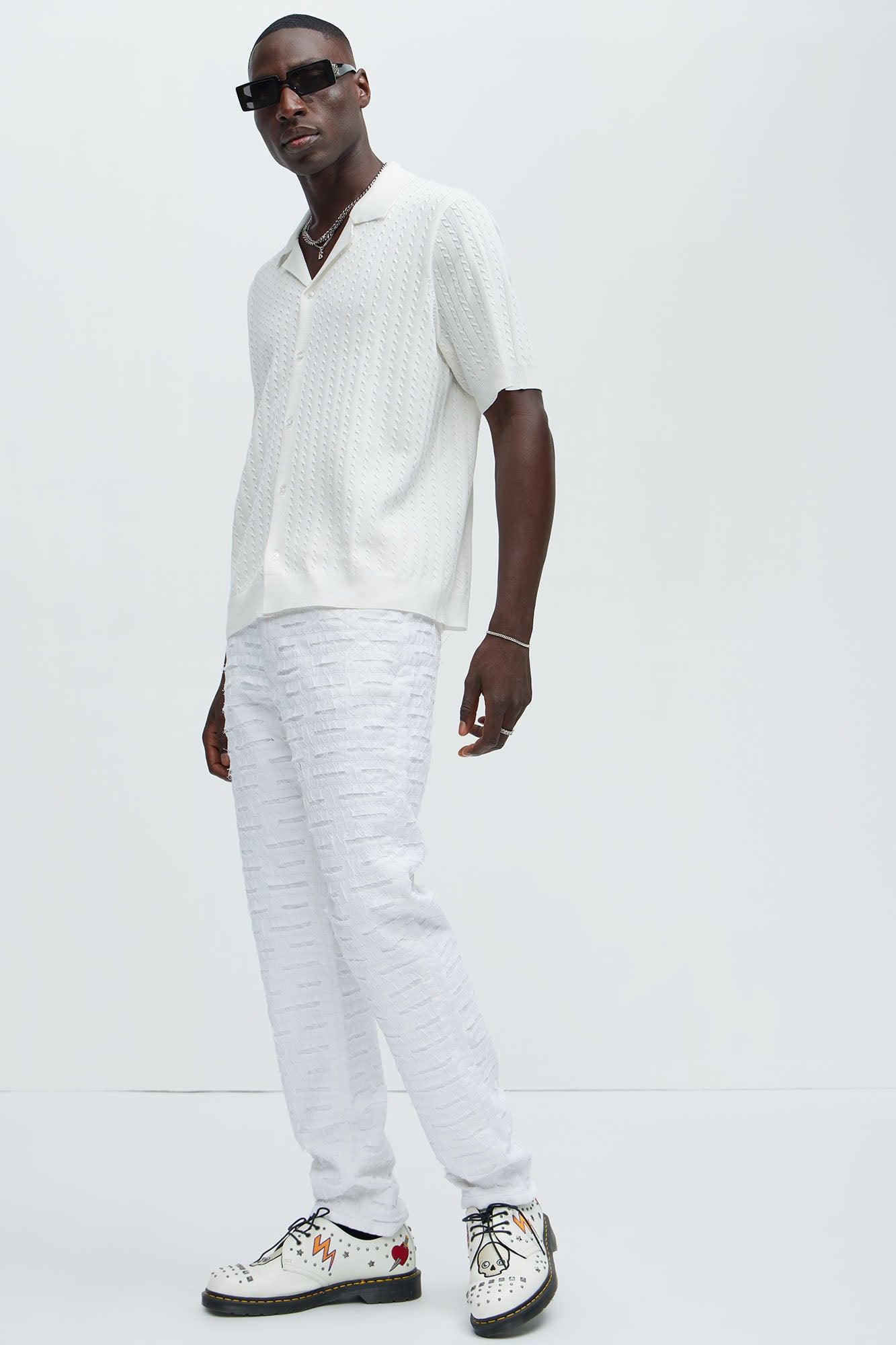 Stone Wall Slim Pants - White Product Image