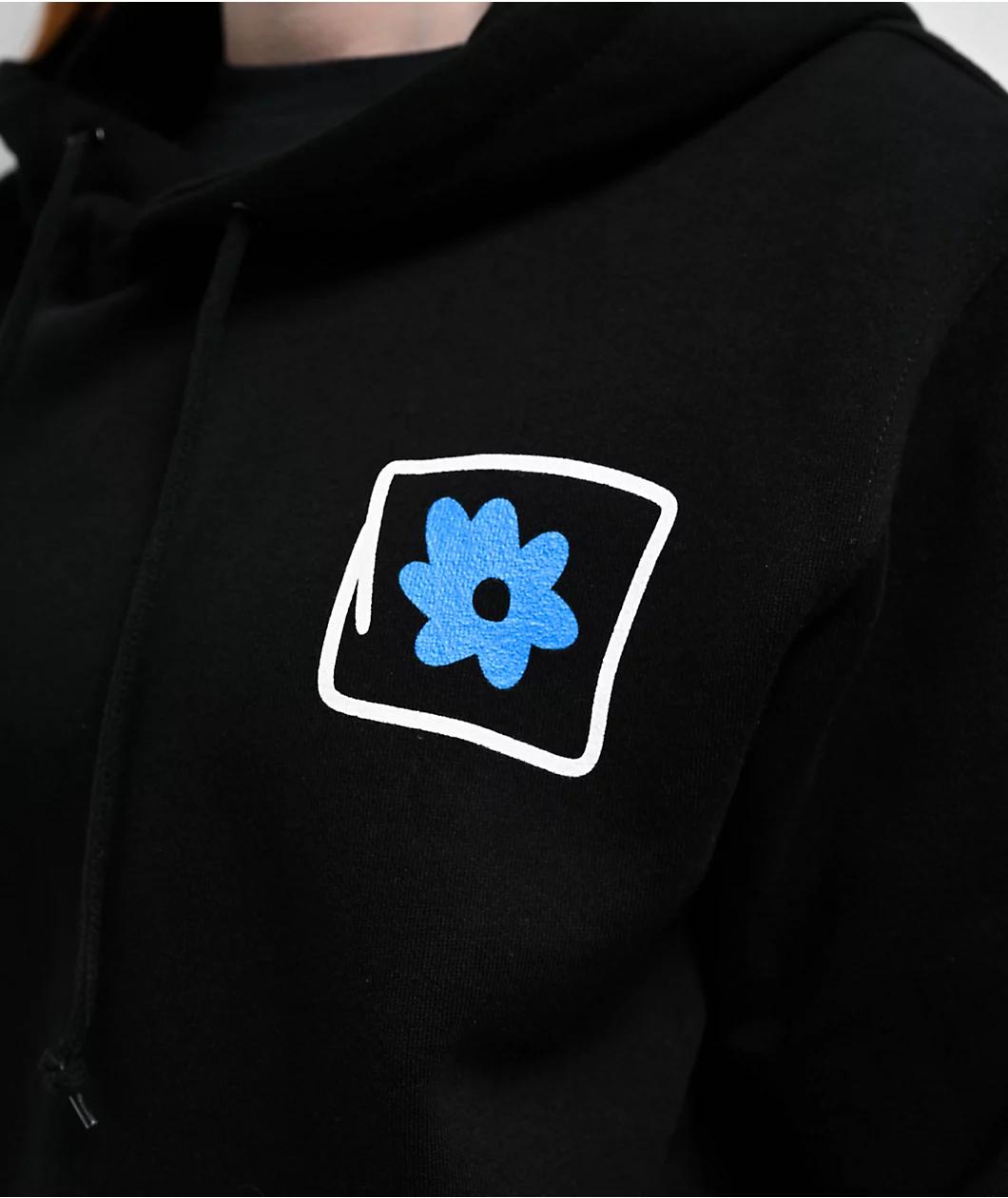 GRLSWIRL Support Skate Black Hoodie Product Image