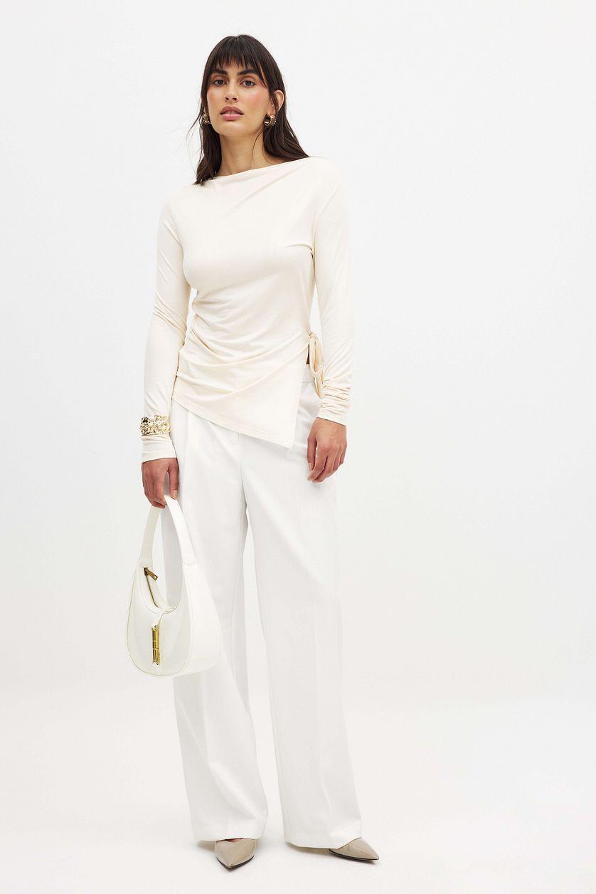 Soft Line Tie Side Top Offwhite Product Image