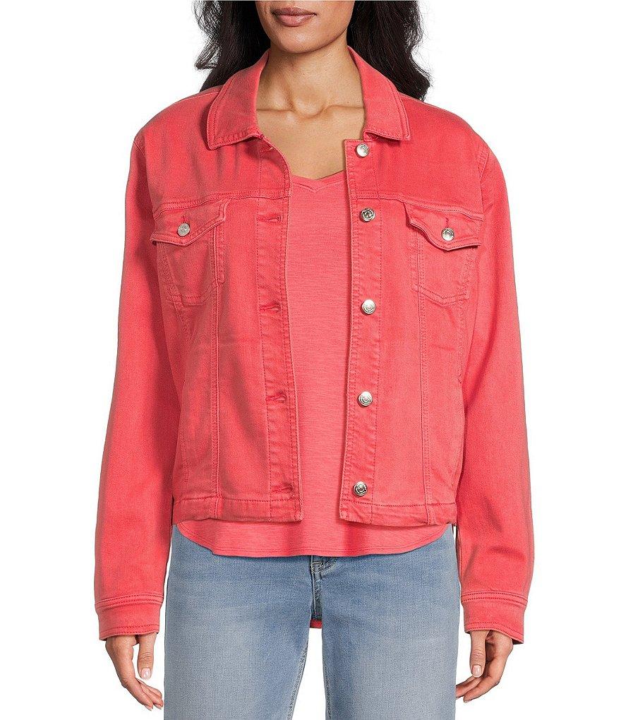 Tommy Bahama Leila Mineral Wash Twill Collared Long Sleeve Button-Front Denim Jacket Product Image