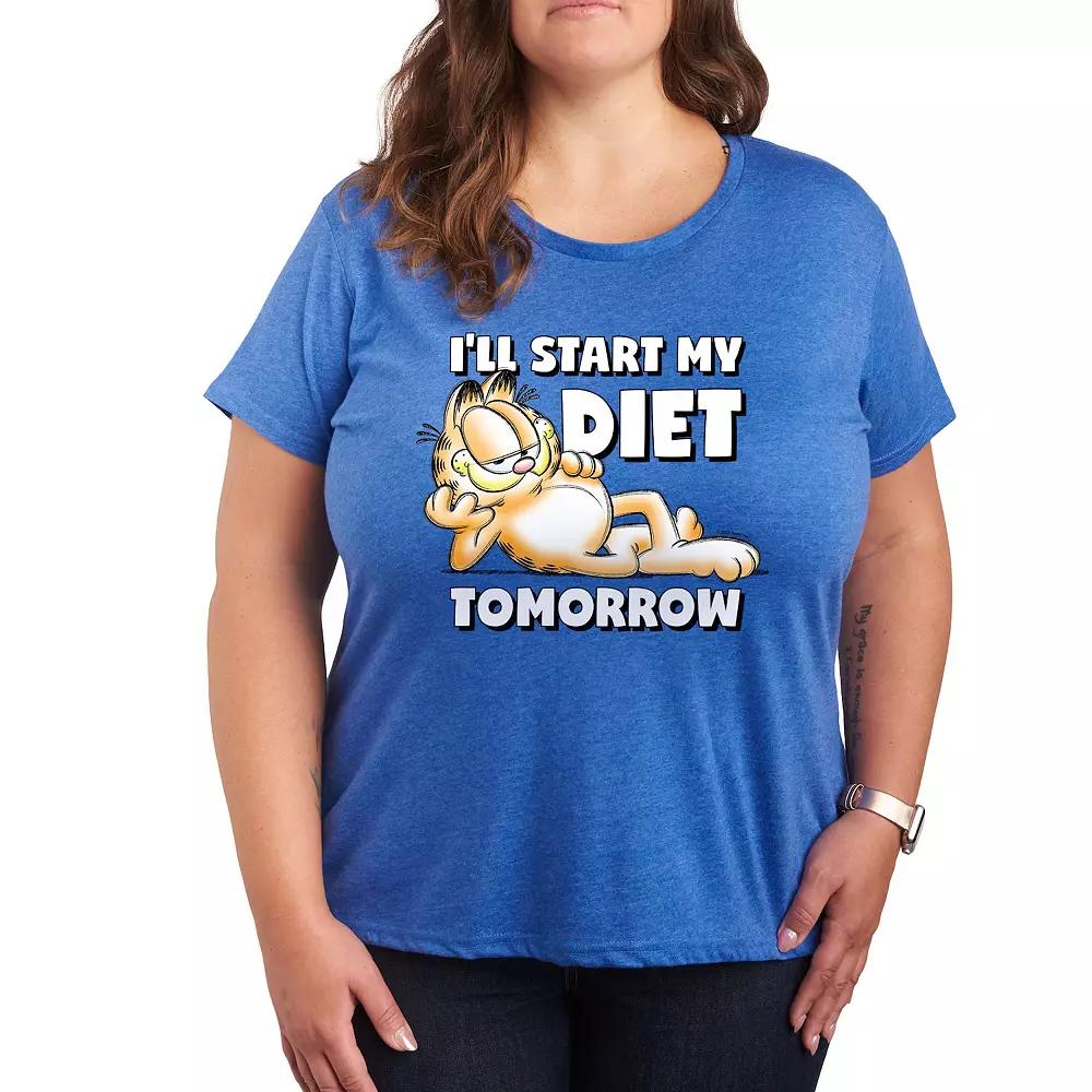 Plus Garfield Diet Tomorrow Graphic Tee, Women's,  Product Image