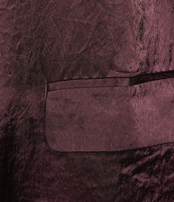 Eileen Fisher Textured Satin Notch Lapel Long Sleeve Flap Pocket Button Front Blazer Product Image