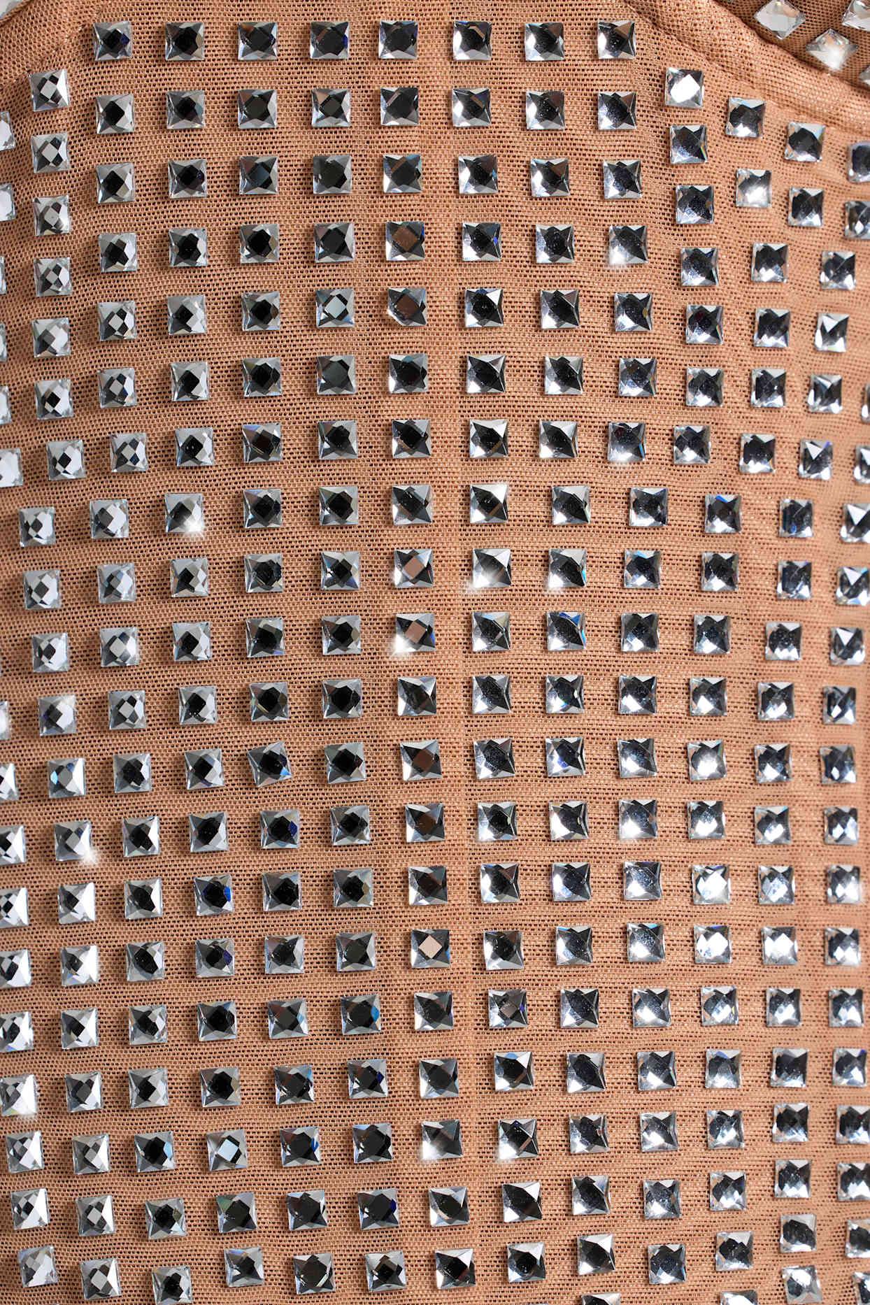 Embellished Draped Corset Mini Dress in Honey Product Image