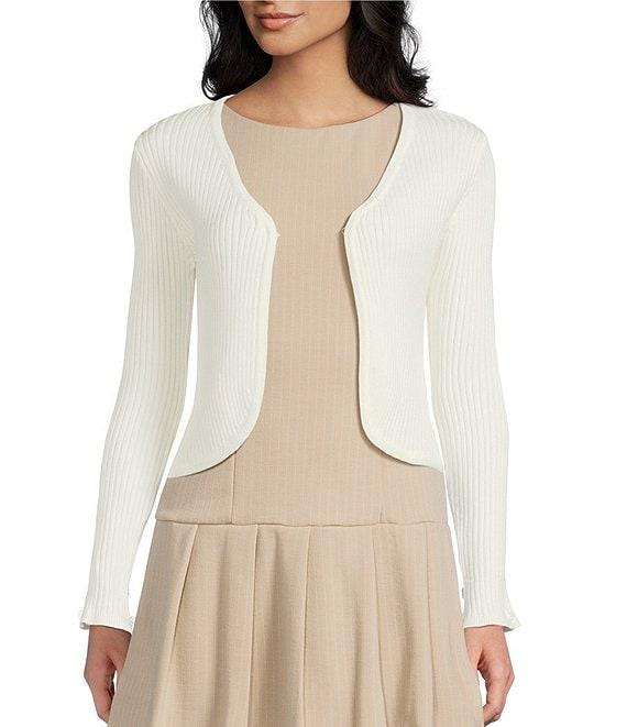 Honey & Sparkle Removable Faux Fur Collared Long Sleeve Cardigan Product Image