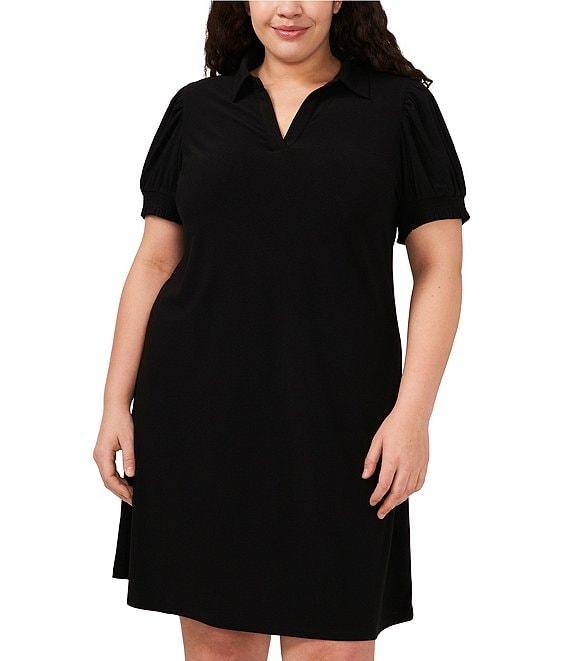 CeCe Plus Size Short Sleeve V Neck Dress Product Image