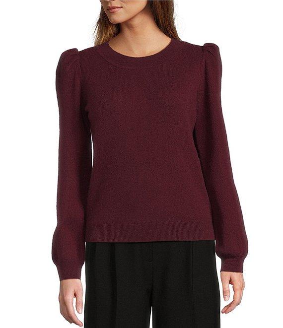 Antonio Melani Lisa Puff Sleeve Crew Neck Cashmere Sweater Product Image