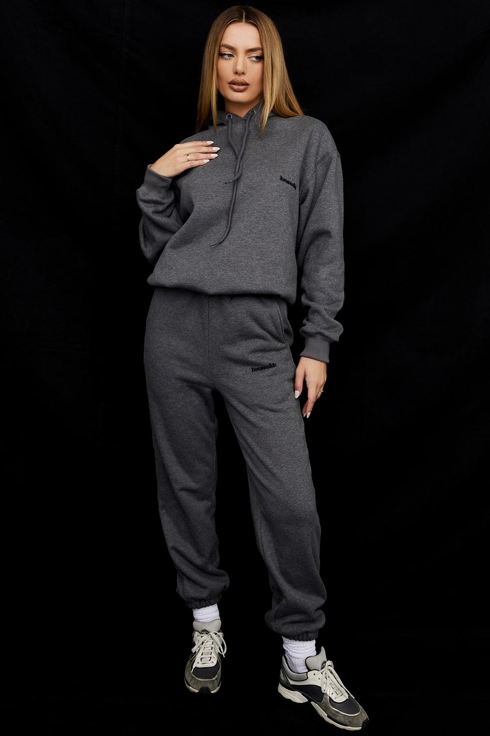 Halo  dark grey cotton fleece-back oversized hoodie Product Image
