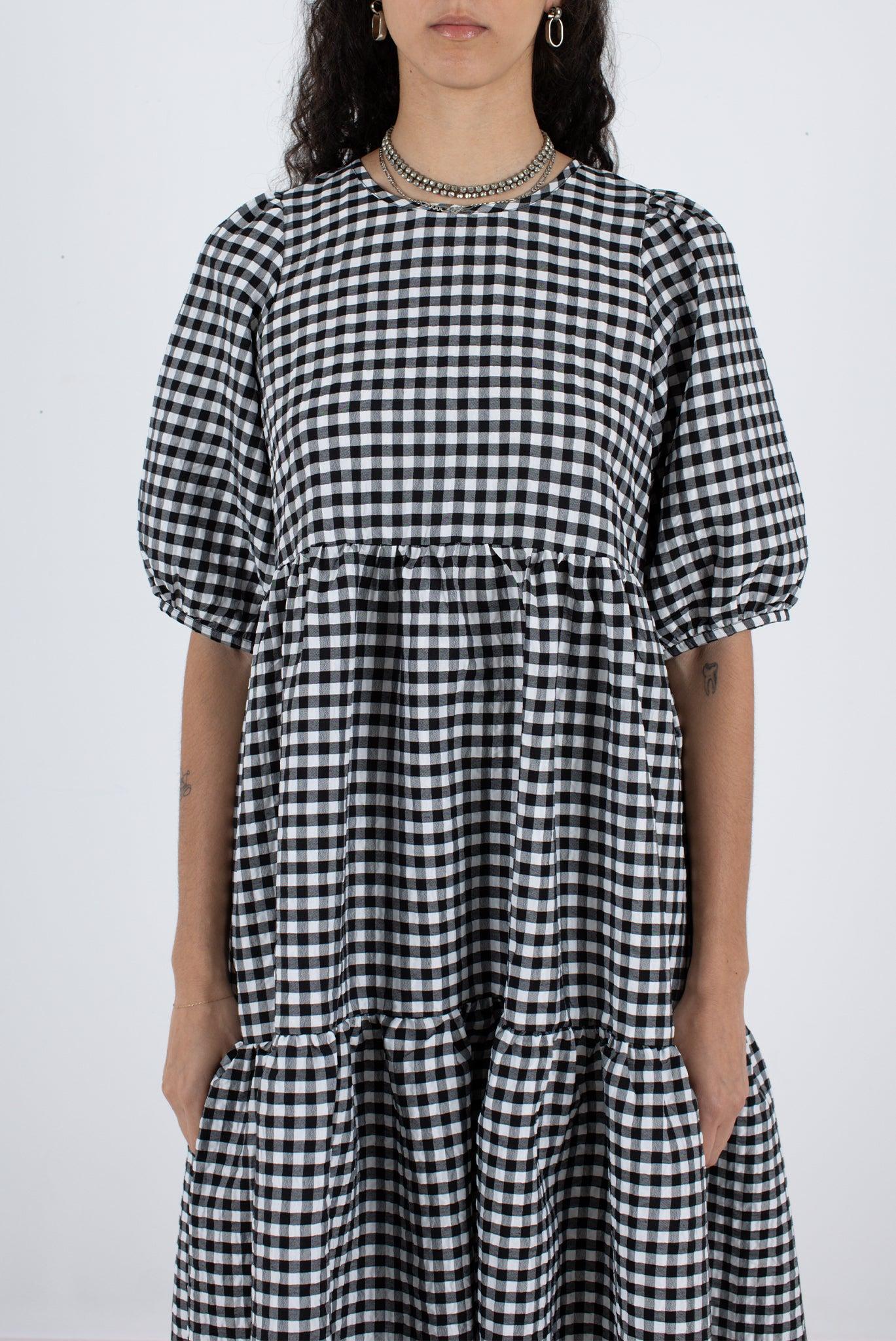 Rosemary Dress - Black Check Product Image