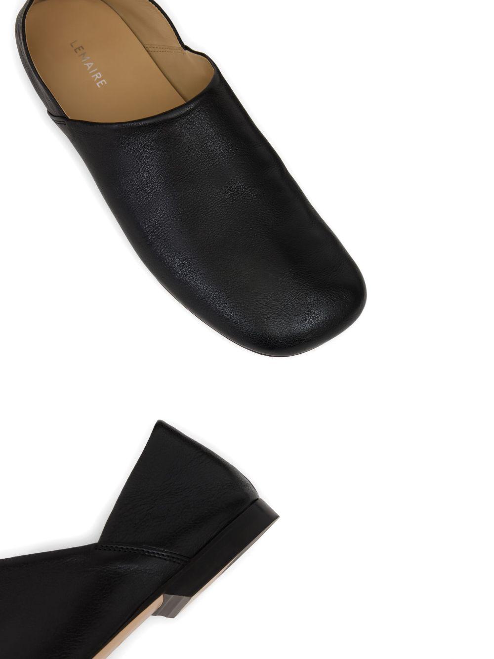 folding-heel leather slippers Product Image