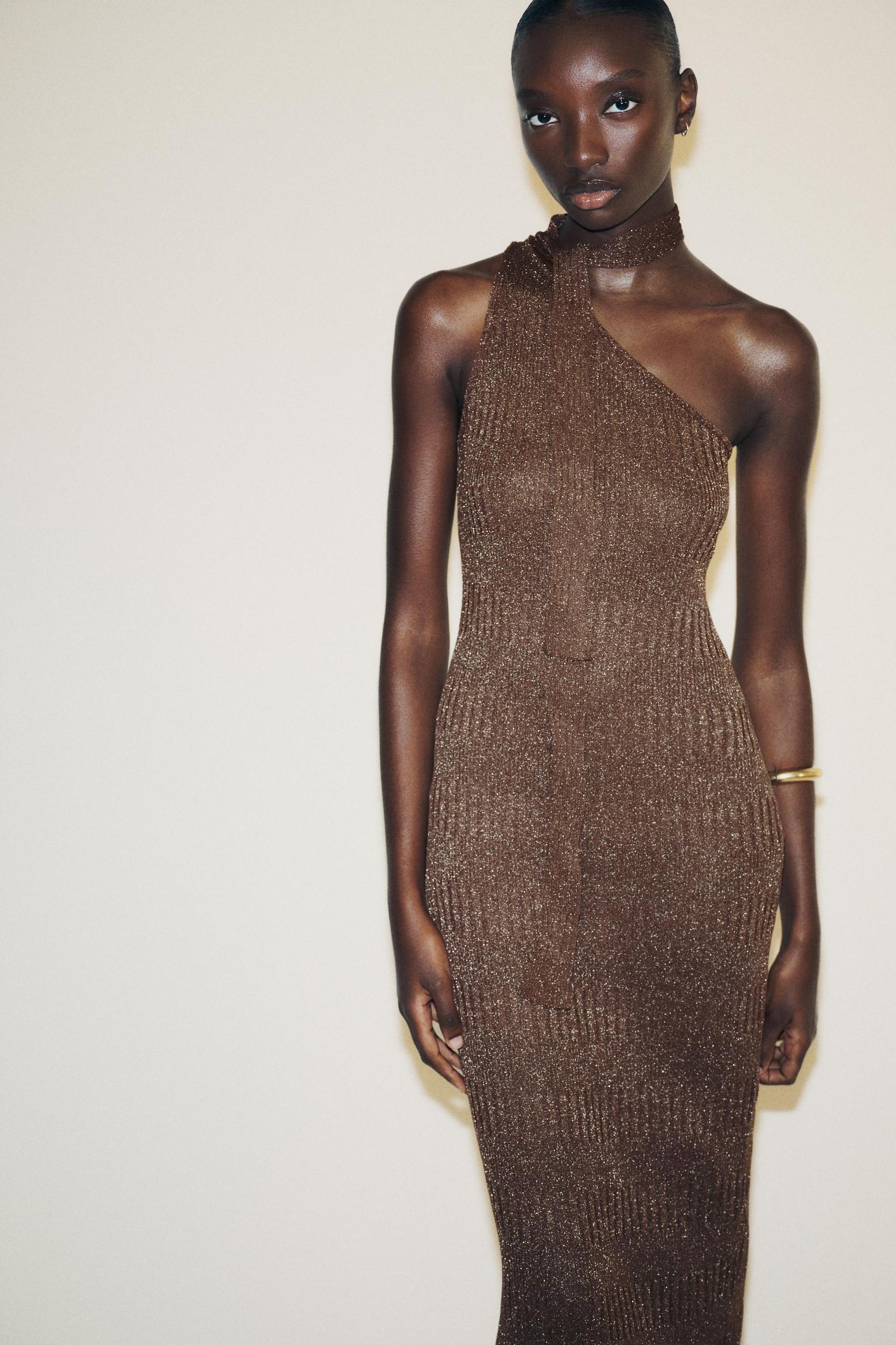 ASYMMETRIC SCARF MIDI DRESS Product Image