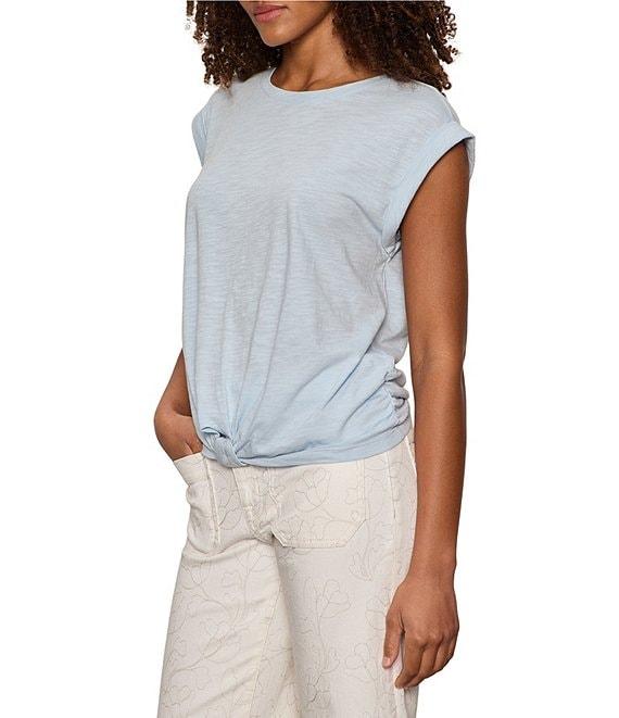 Sanctuary Knotted Crew Neck Muscle Sleeve Slub Jersey Tee Product Image